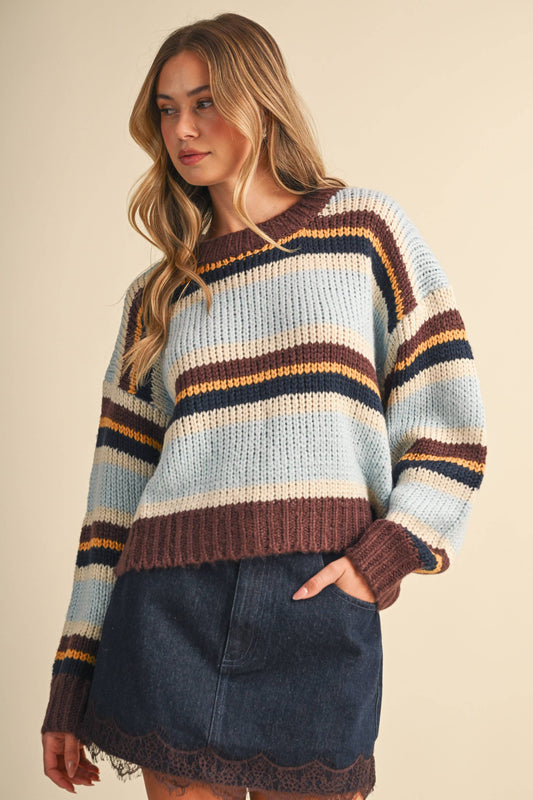 MULTI STRIPED SWEATER TOP