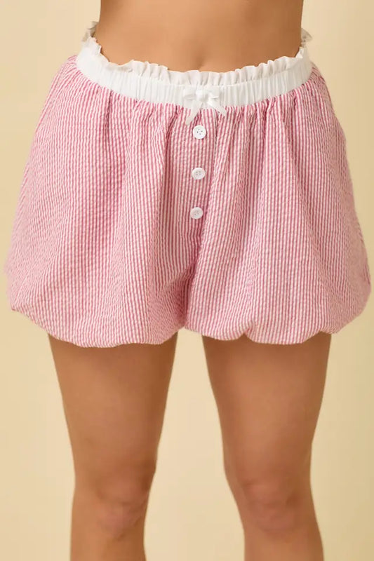 Seersucker Stripe Bubble Hem Boxer