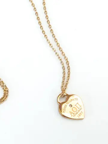 Greek Please Return Necklace