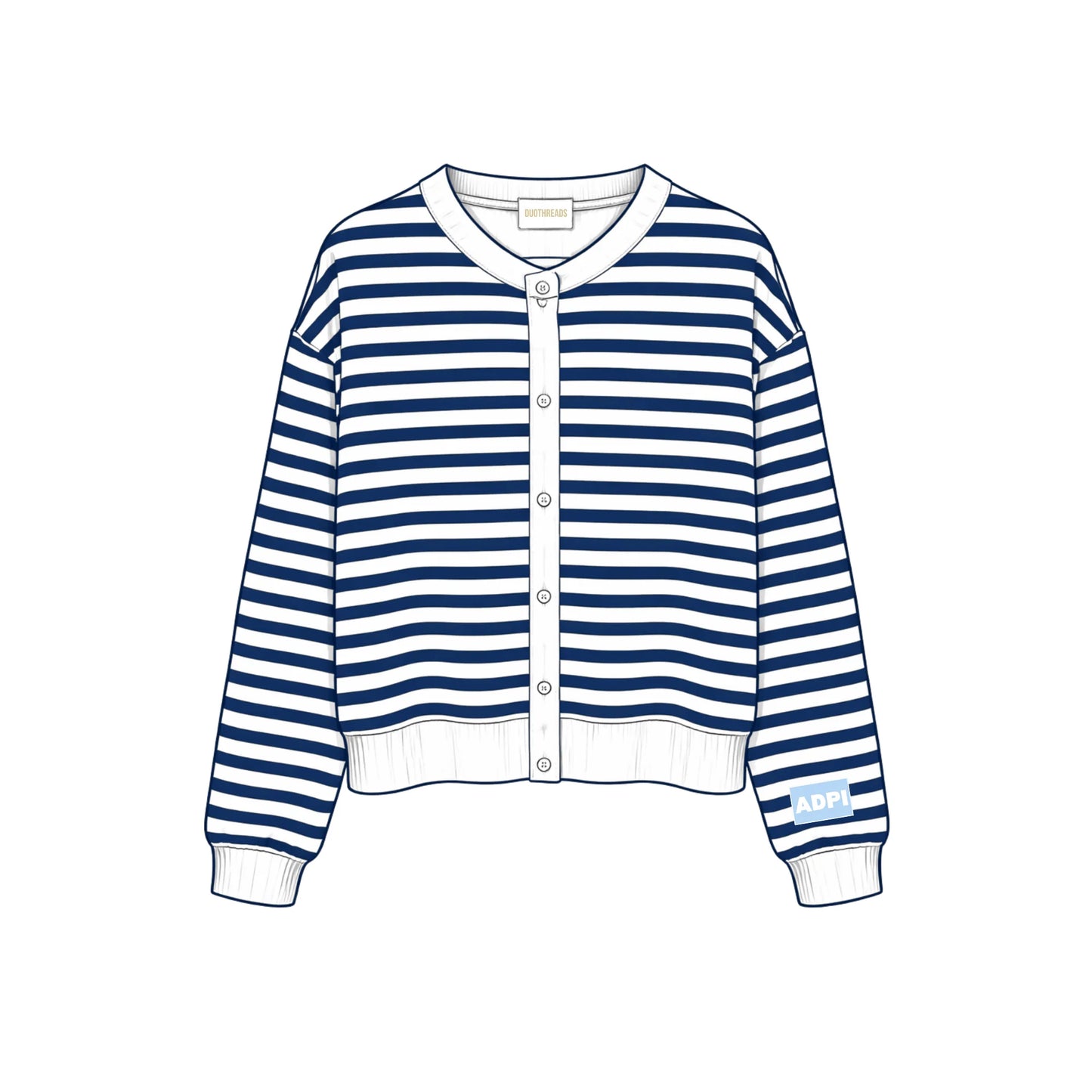 Greek Campus Stripe Oversized Cardigan