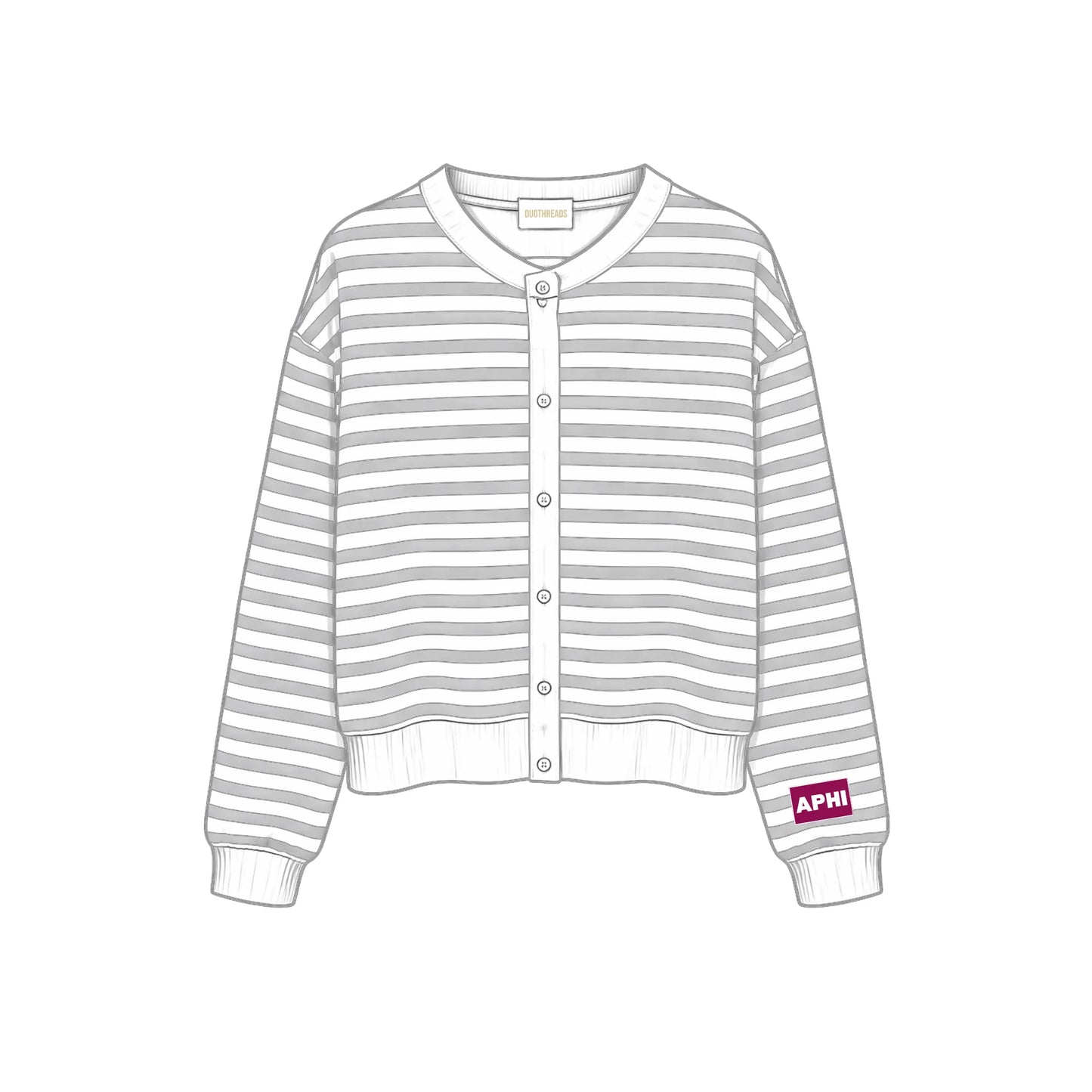 Greek Campus Stripe Oversized Cardigan