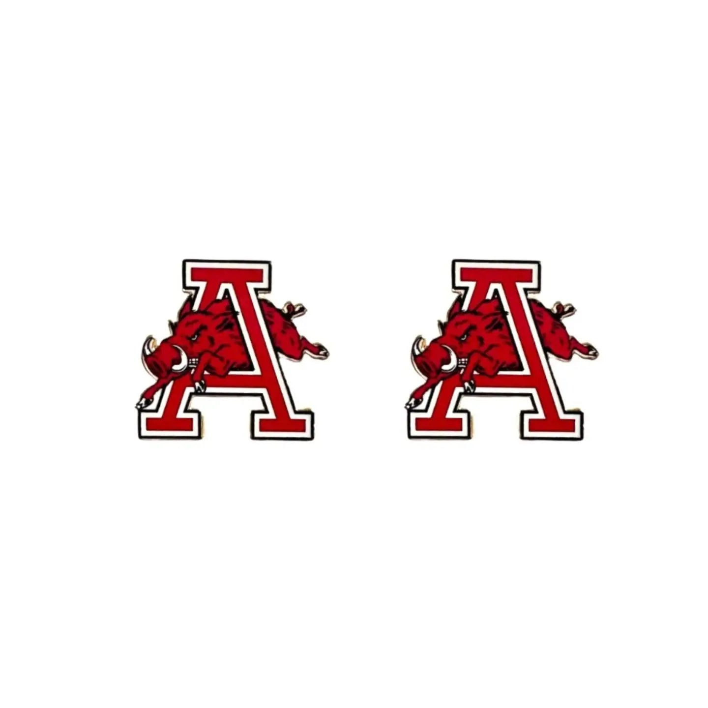 College Vault Arkansas Logo Stud Earrings