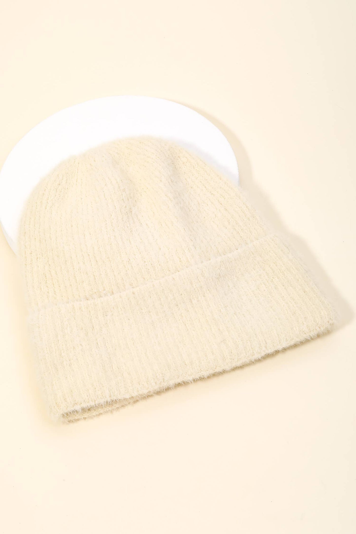 Assorted Color Fuzzy Ribbed Beanie