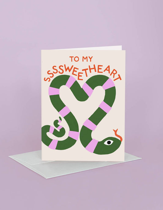 Sssweetheard Snake Greeting Card