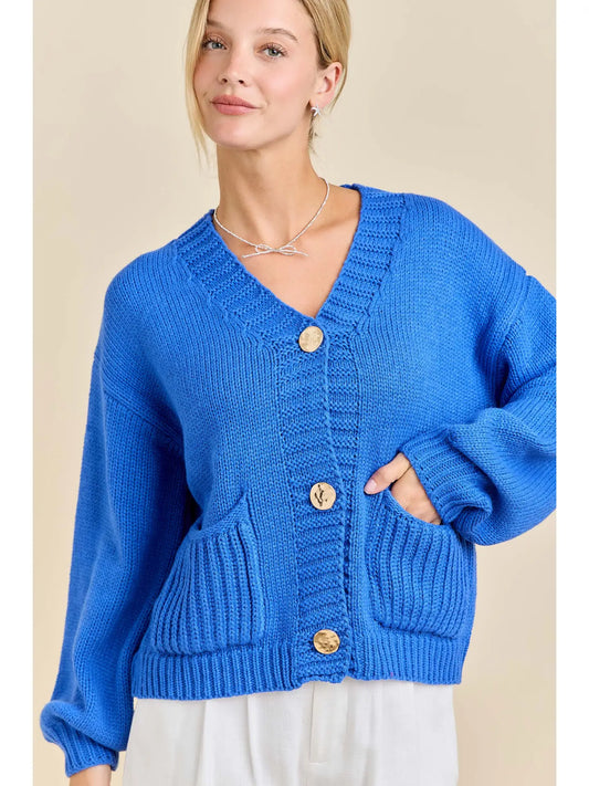Chunky Knit Button-Up Cardigan