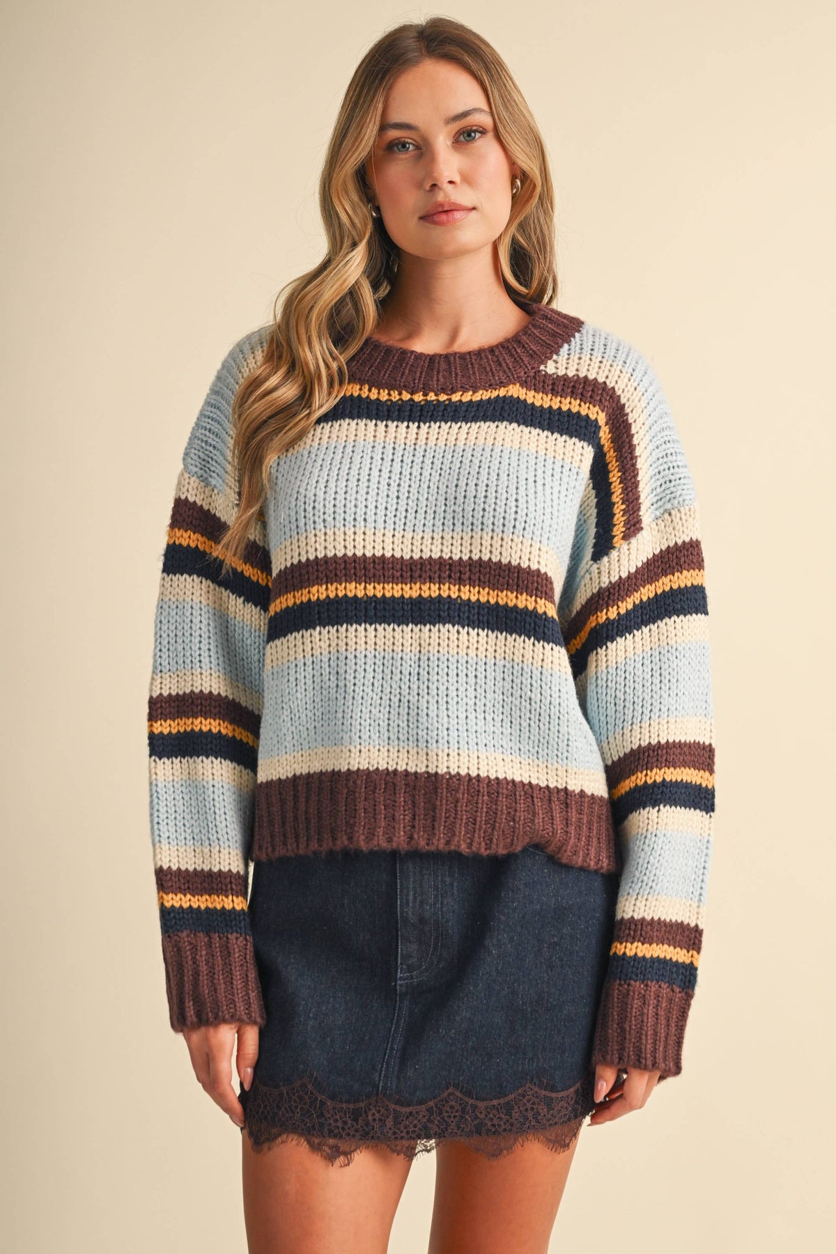 MULTI STRIPED SWEATER TOP