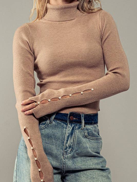 Pearly Gated Long Sleeve Turtle Neck