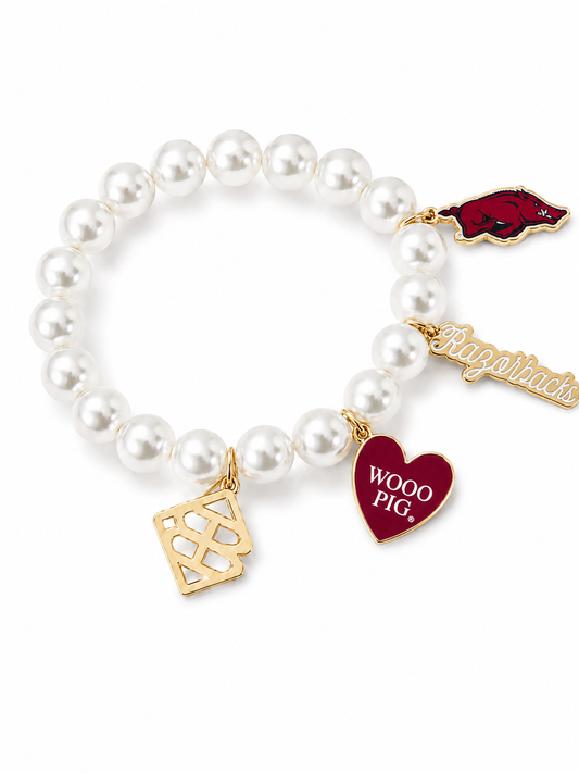 Arkansas Pearl Charm Bracelet