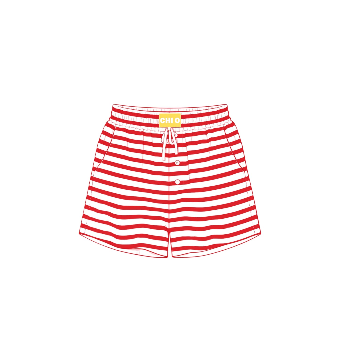 Greek Campus Stripe Shorts