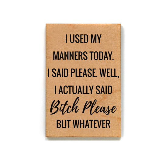I Used My Manners Today Magnet