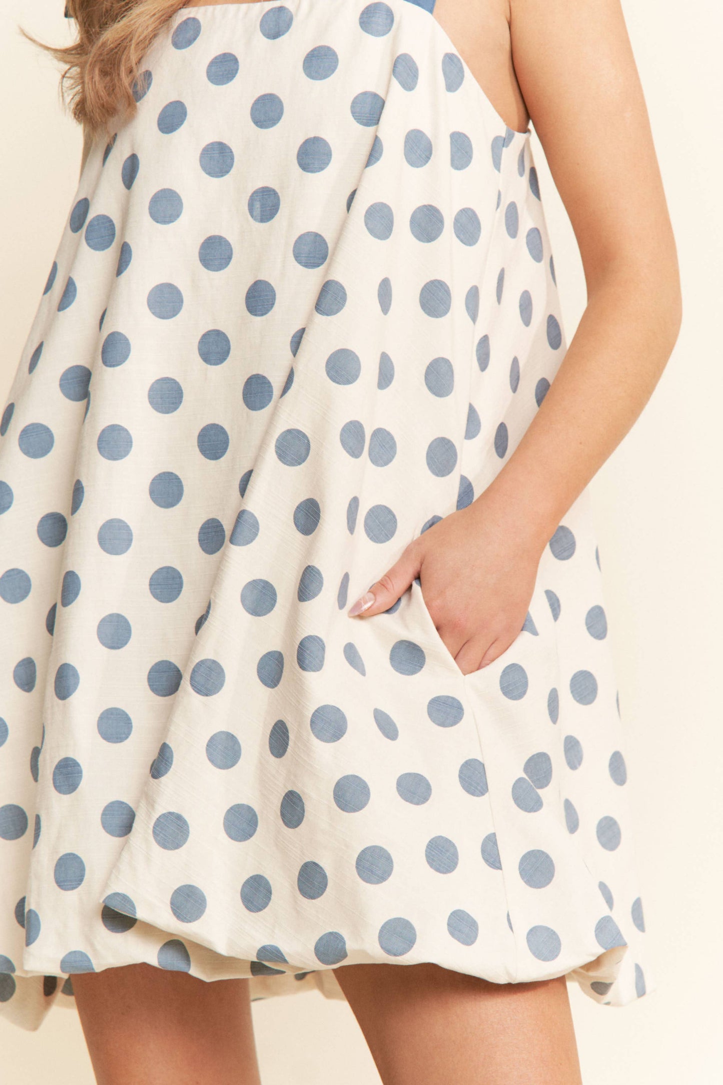 A-line Polka-dot Sleeveless Mini Dress