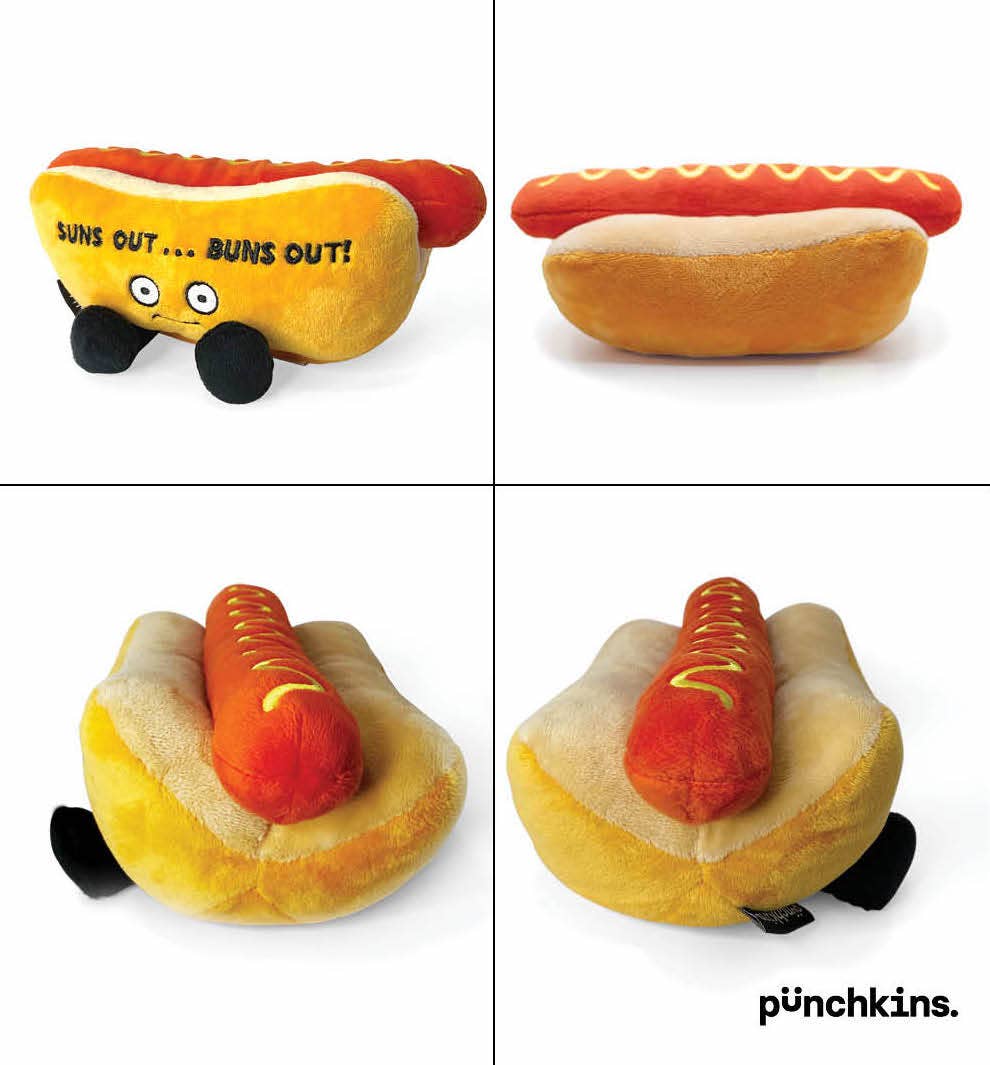 "Suns Out… Buns Out!" Plush Hotdog