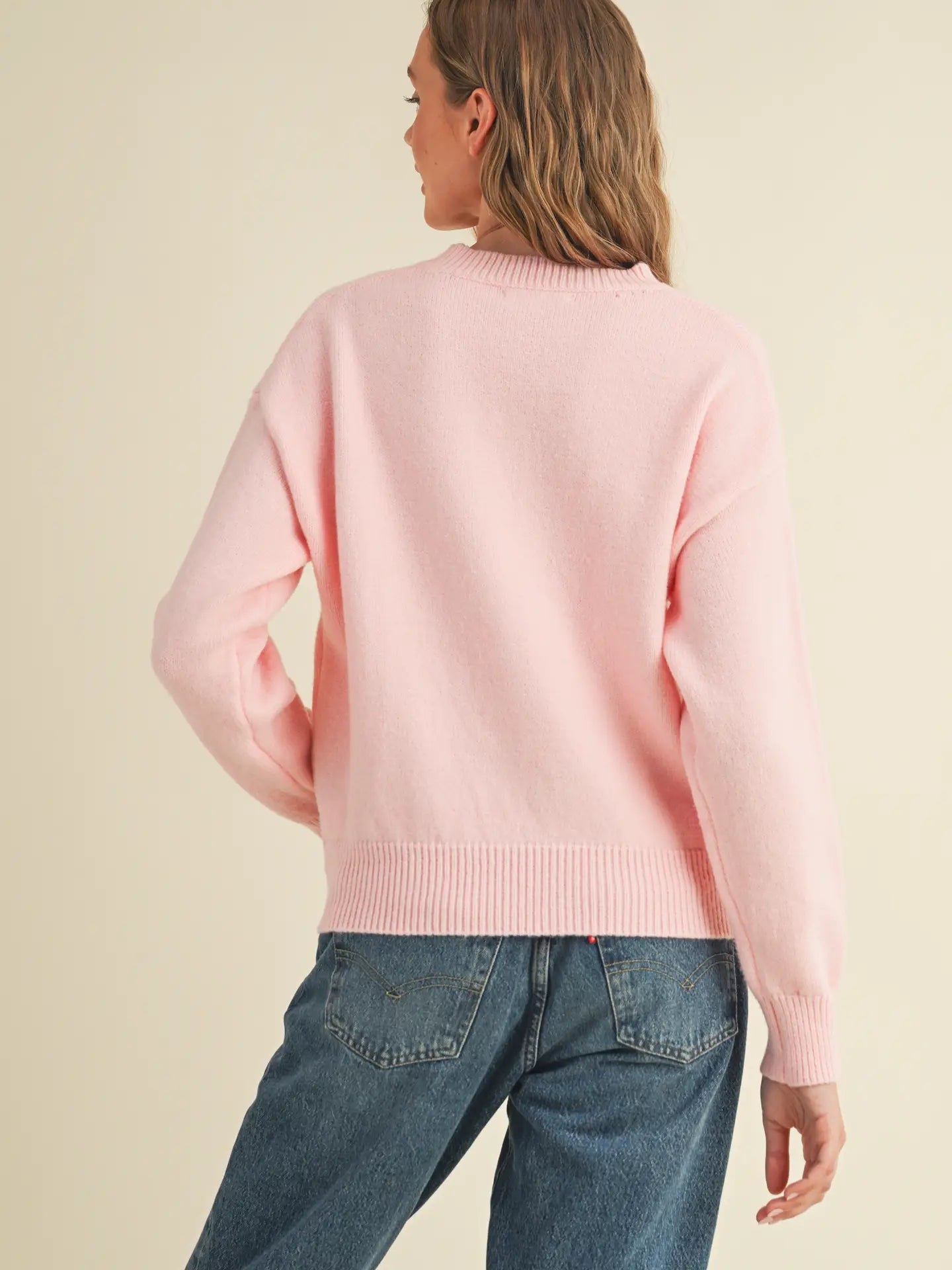 Hand Embroidered "DOG MOM" Sweater