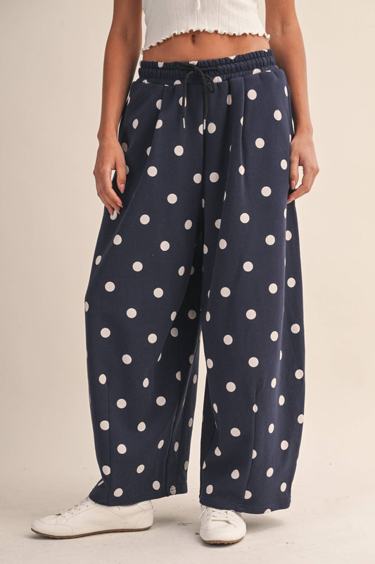 POLKA DOT BARREL SWEATPANTS
