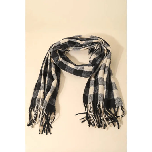 Checkered Pattern Oblong Scarf