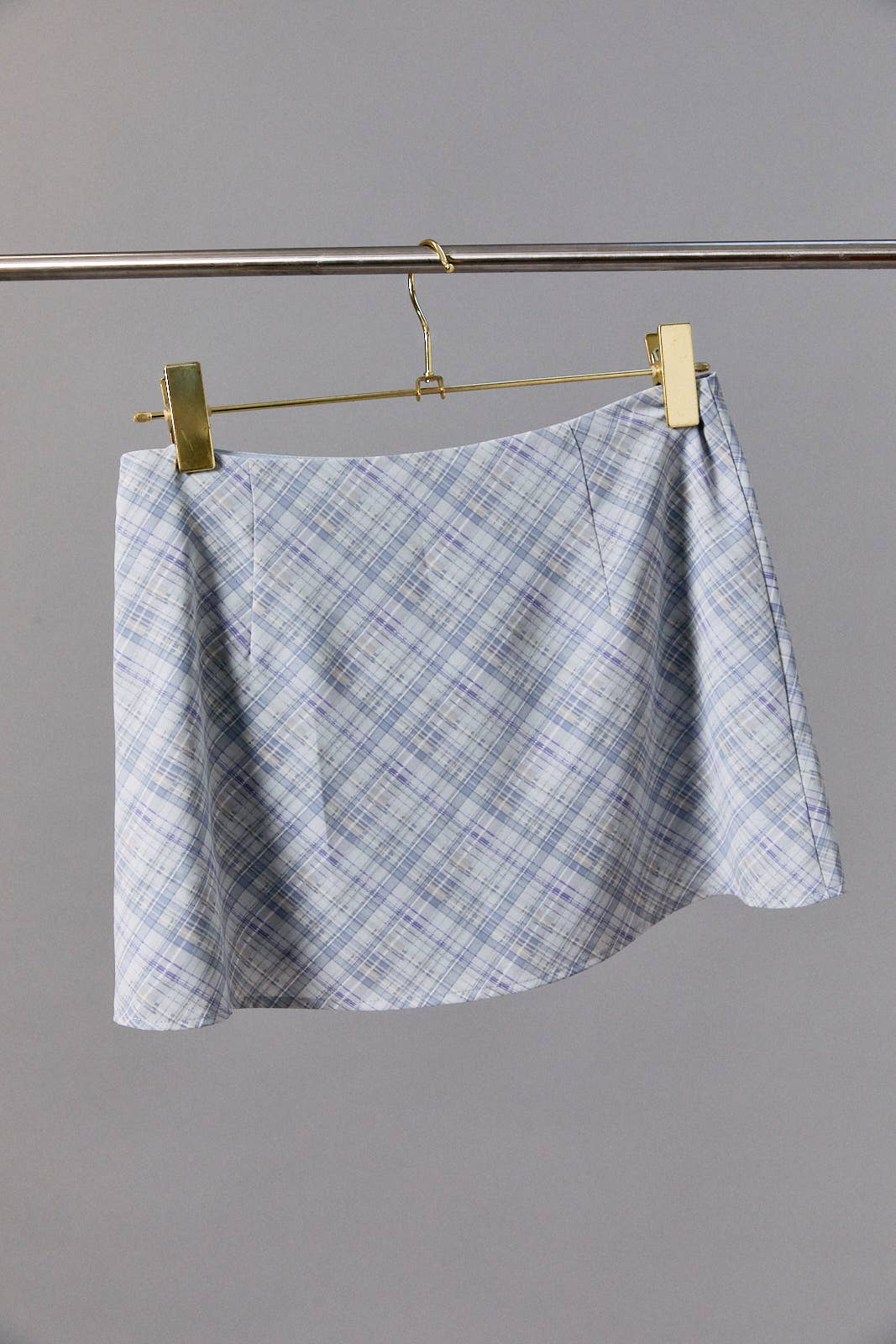 MID WAIST PLEATED PLAID SKIRT