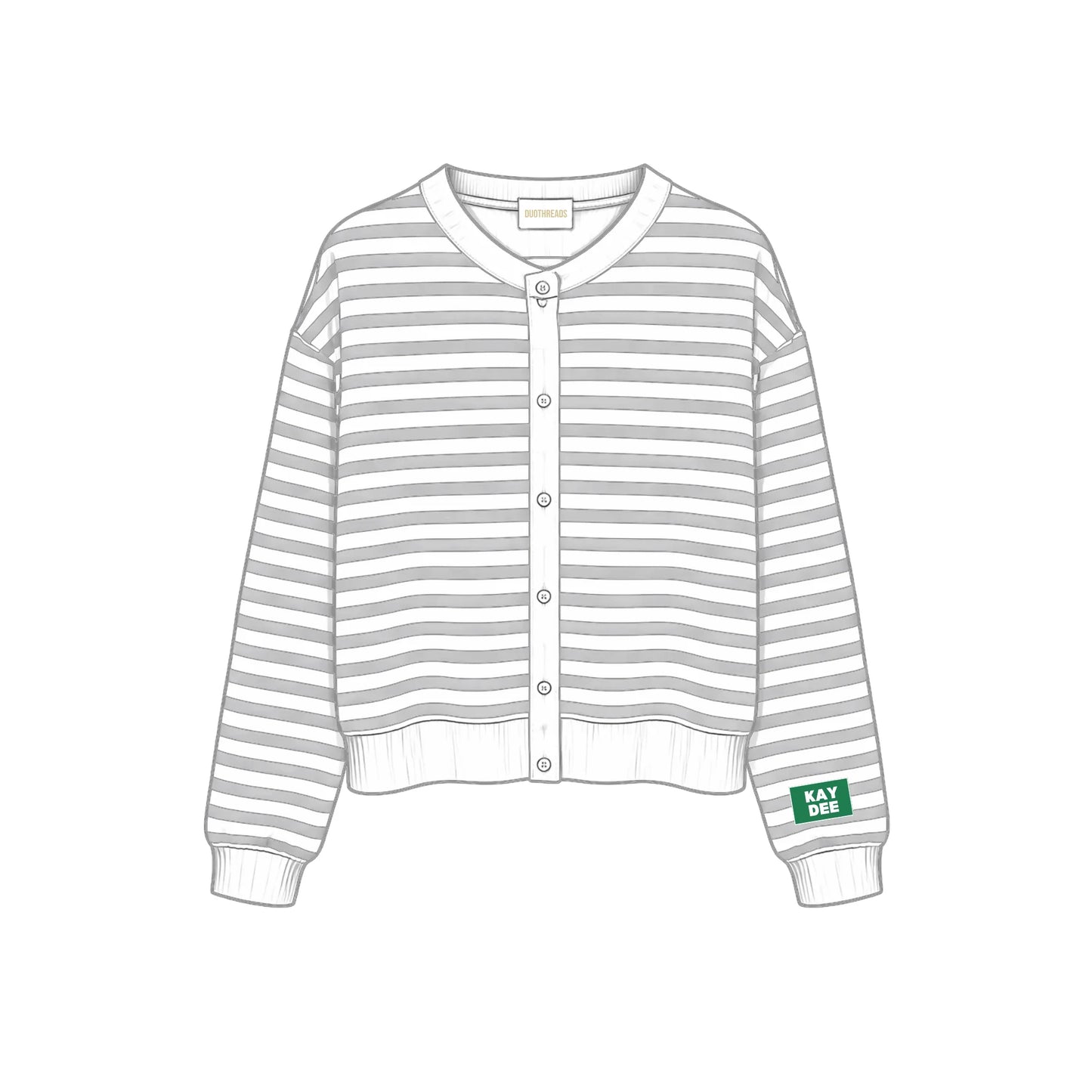 Greek Campus Stripe Oversized Cardigan