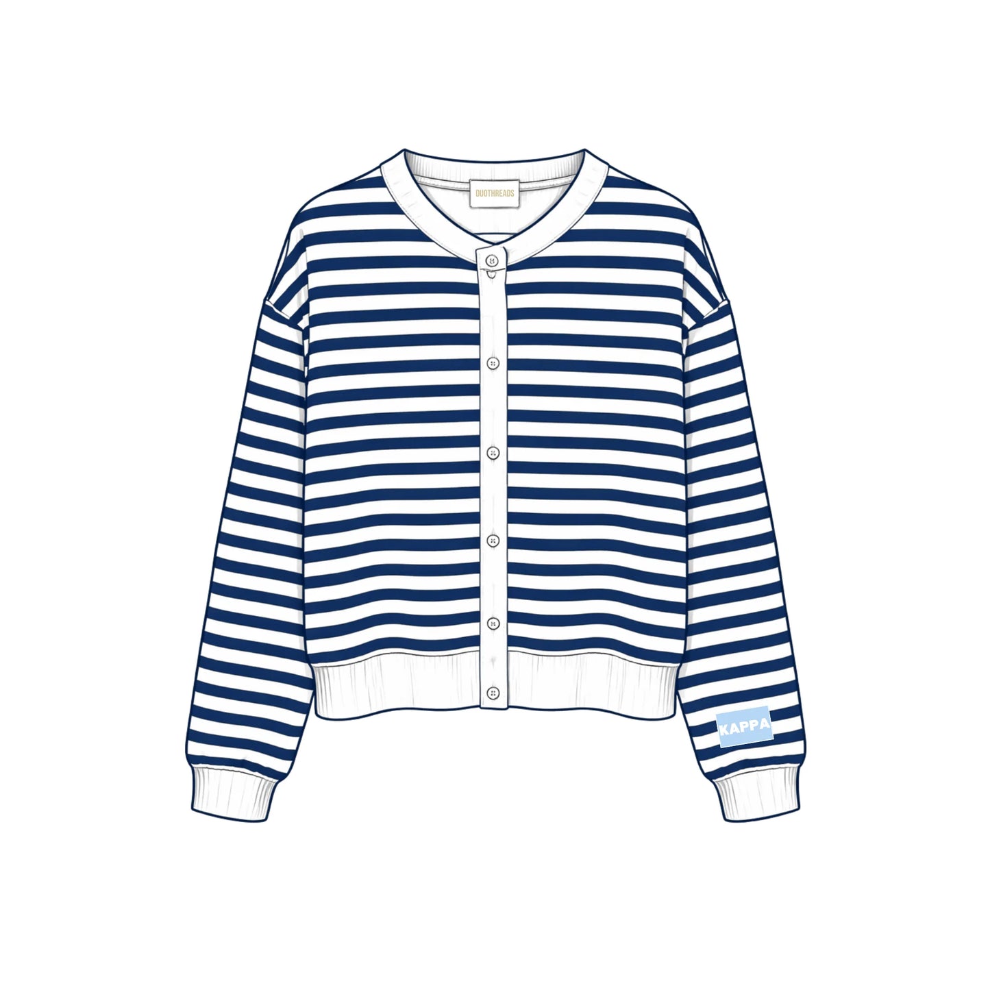 Greek Campus Stripe Oversized Cardigan