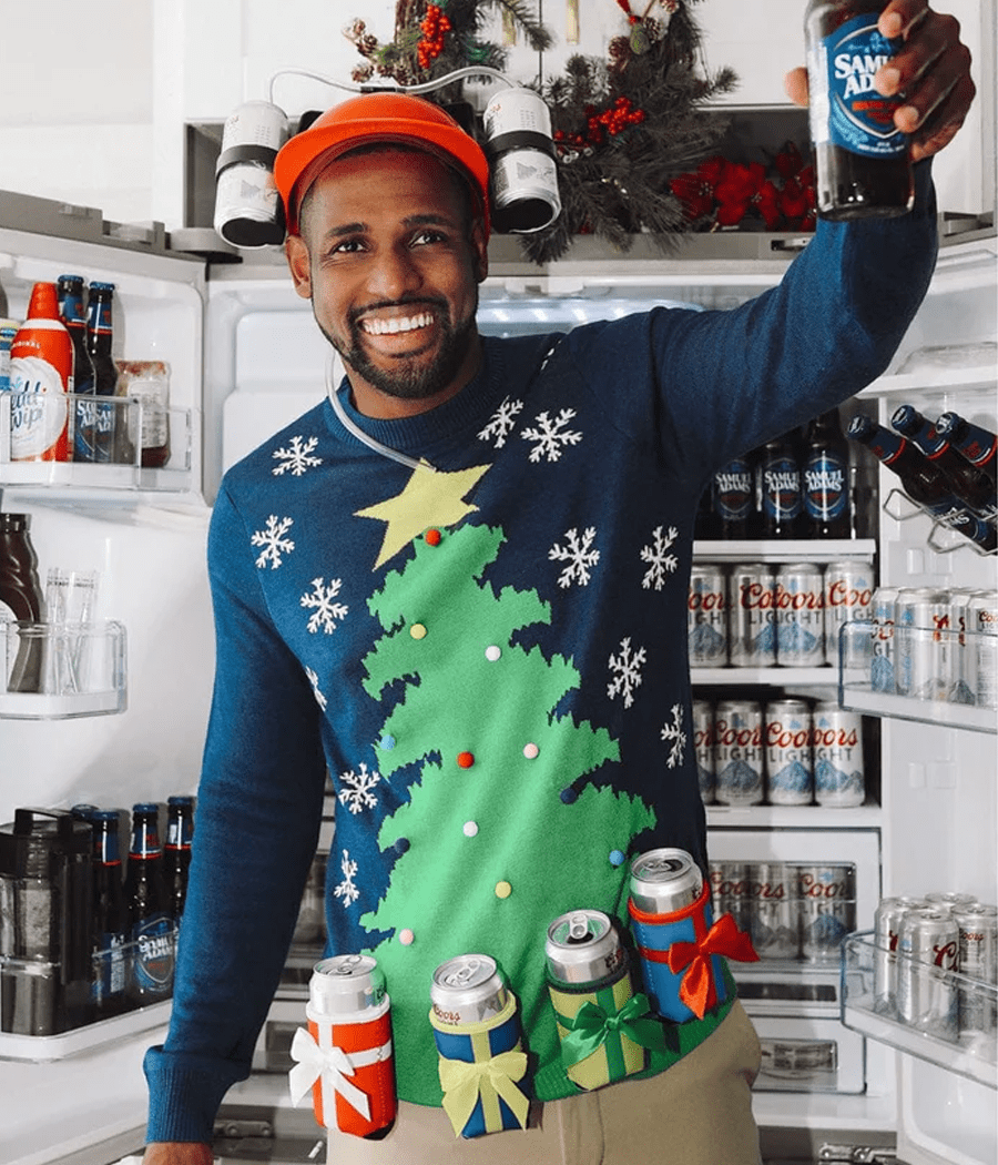 Men's Koozie Christmas Tree Sweater