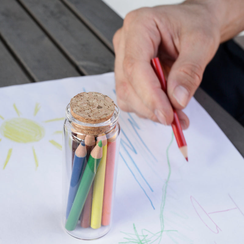 Colored Pencils In Glass Jar