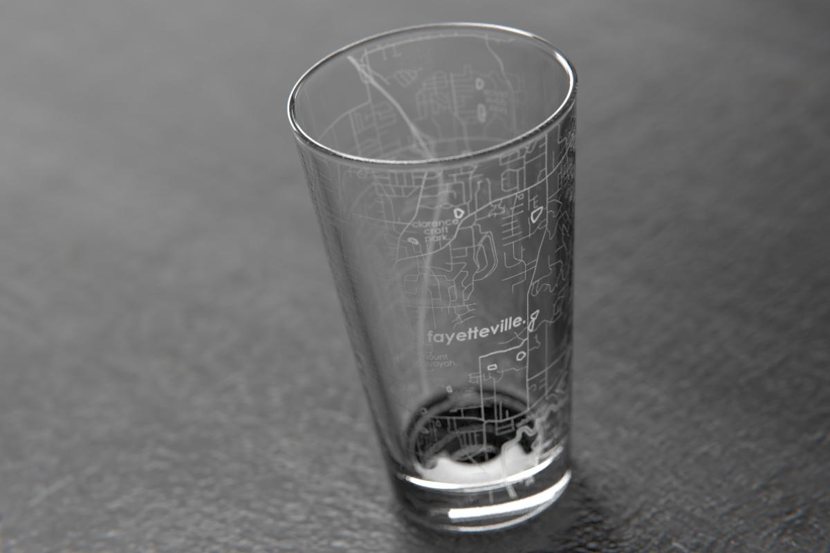 Fayetteville Map Engraved Pint Glass